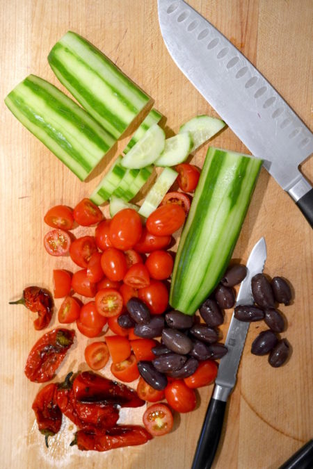 Roasted Red Pepper and Cucumber Salad - Glory Kitchen