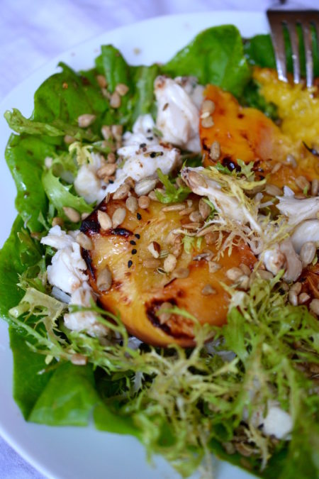 Grilled Peach and Crab Meat Salad - Glory Kitchen