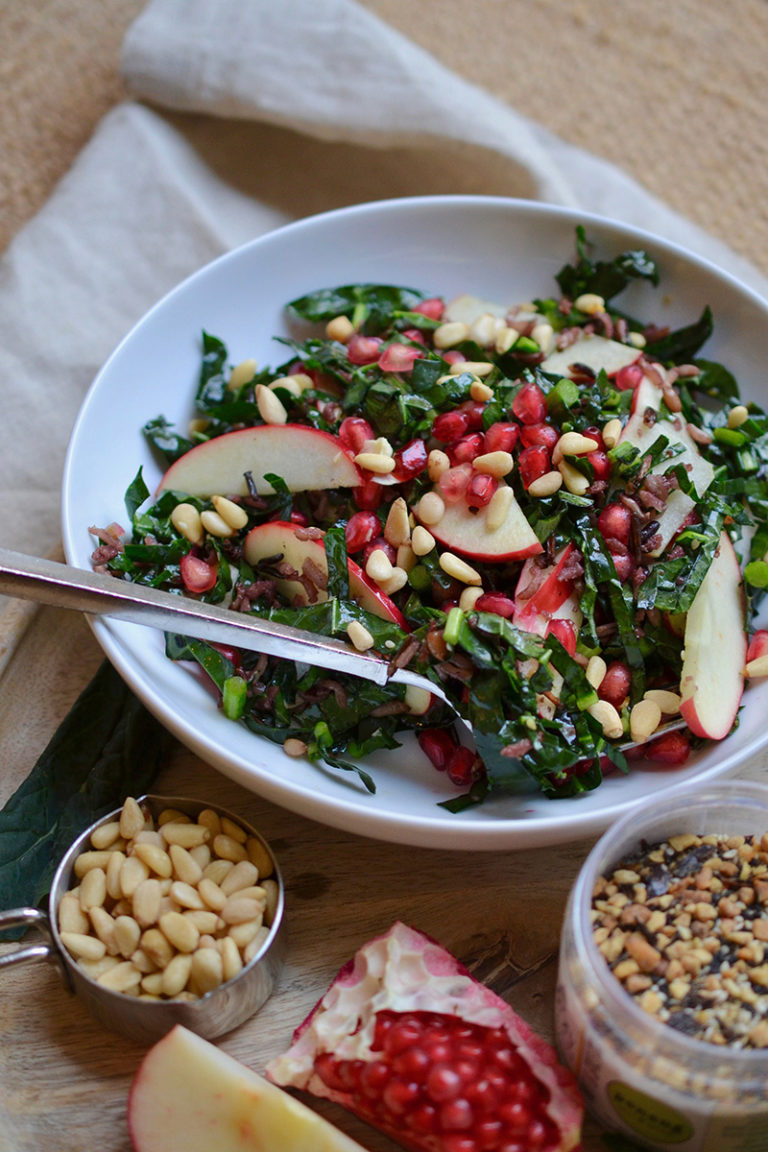 Pomegranate, Pine Nut and Apple Salad - Glory Kitchen - Glory Kitchen