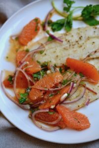 Baked Fish with Cara Cara Orange Salsa - Glory Kitchen