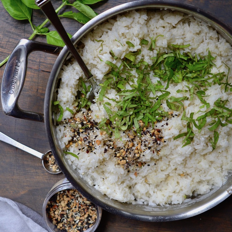 Coconut Cauliflower and Basil Rice - Glory Kitchen